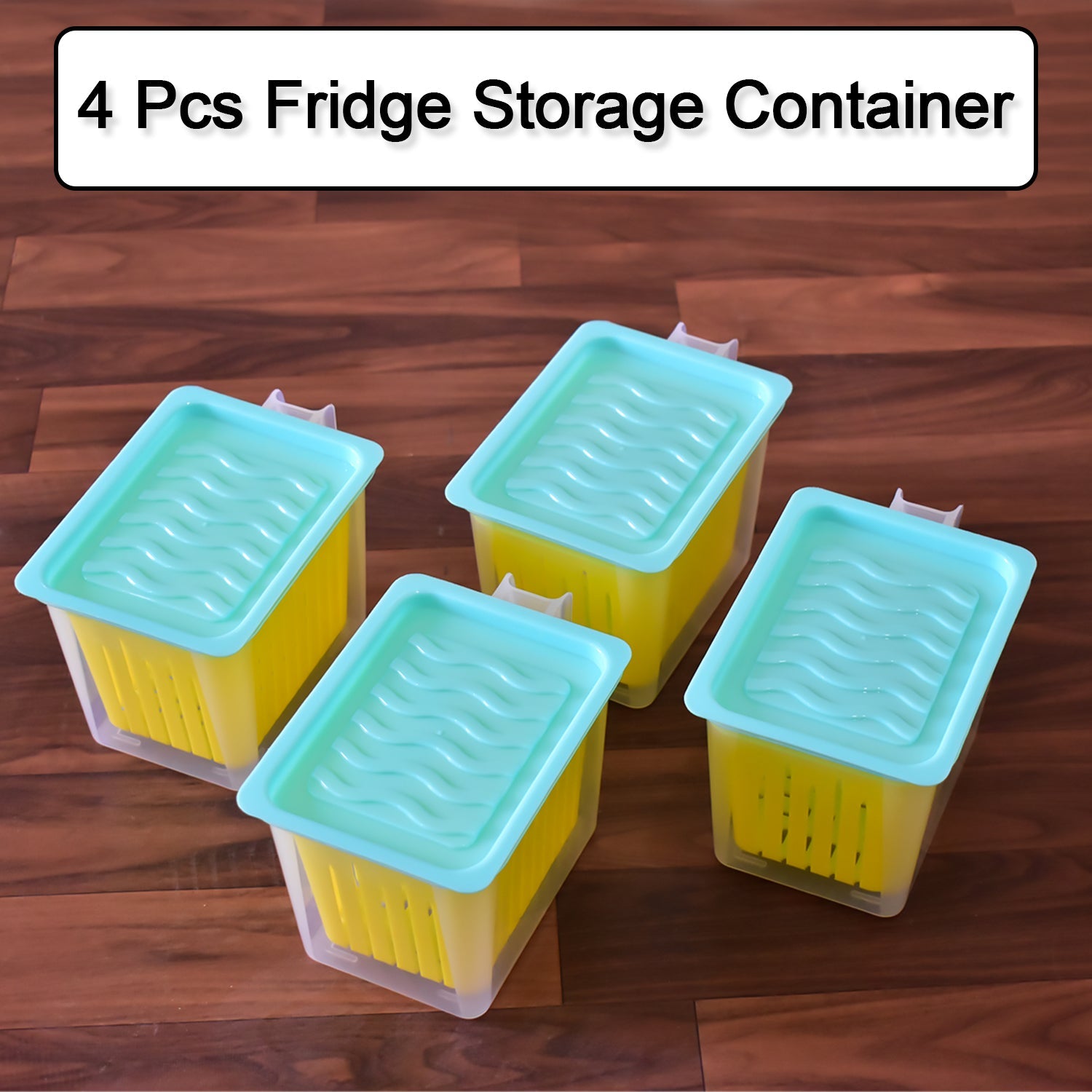 Multi-use fridge storage containers with handles for easy access Multi-use fridge storage containers with handles for easy access